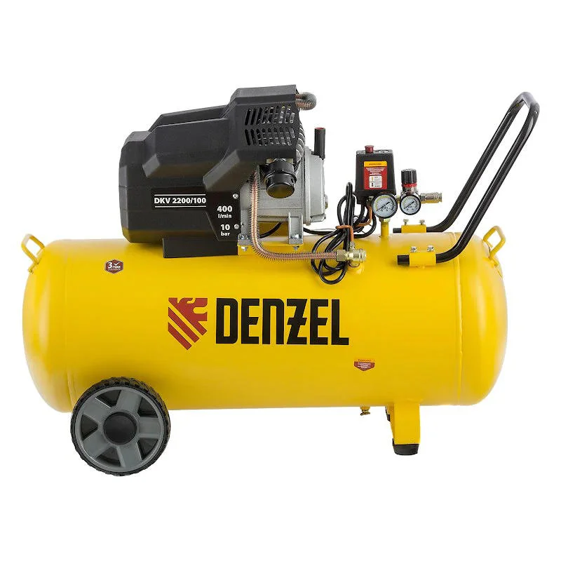DENZEL X-PRO DKV2200/100 компрессор воздушный 2.2 квт, 400 л/мин, 100 л 58079