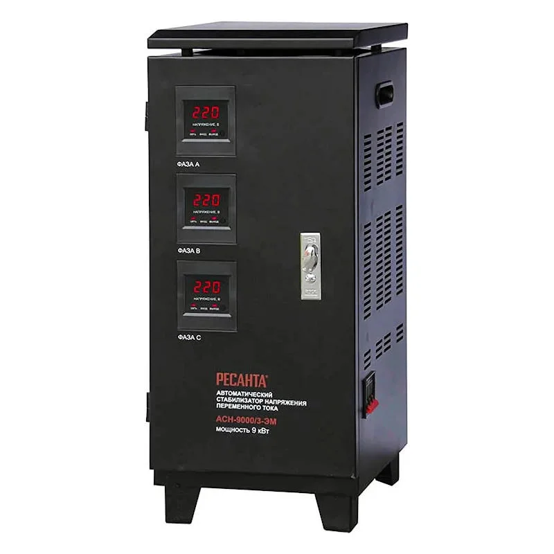 Ресанта АСН-9000/3-ЭМ трехфазный стабилизатор напряжения 63/4/4