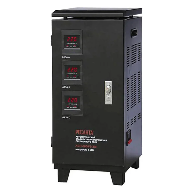 Ресанта АСН-6000/3-ЭМ трехфазный стабилизатор напряжения 63/4/3